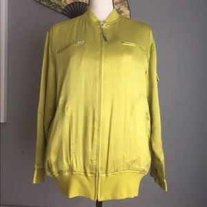 Chico’s Design silk Bomber jacket size:1 Large